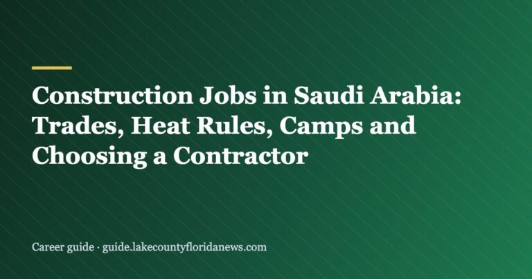 Construction Jobs in Saudi Arabia: Trades, Heat Rules, Camps and Choosing a Contractor