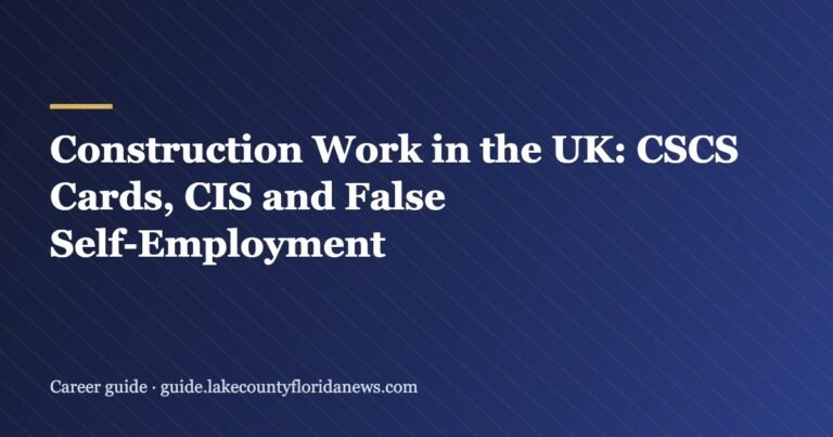 Construction Work in the UK: CSCS Cards, CIS and False Self-Employment