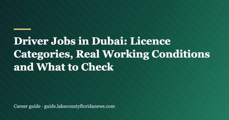 Driver Jobs in Dubai: Licence Categories, Real Working Conditions and What to Check