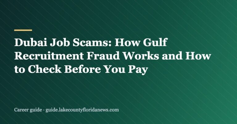 Dubai Job Scams: How Gulf Recruitment Fraud Works and How to Check Before You Pay