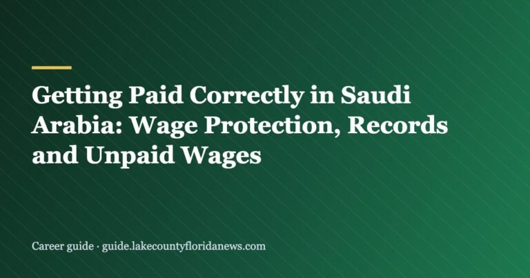 Getting Paid Correctly in Saudi Arabia: Wage Protection, Records and Unpaid Wages