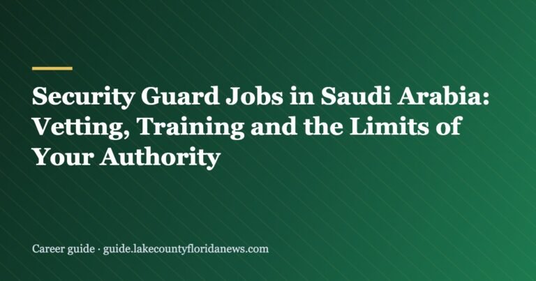 Security Guard Jobs in Saudi Arabia: Vetting, Training and the Limits of Your Authority