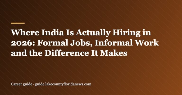 Where India Is Actually Hiring in 2026: Formal Jobs, Informal Work and the Difference It Makes